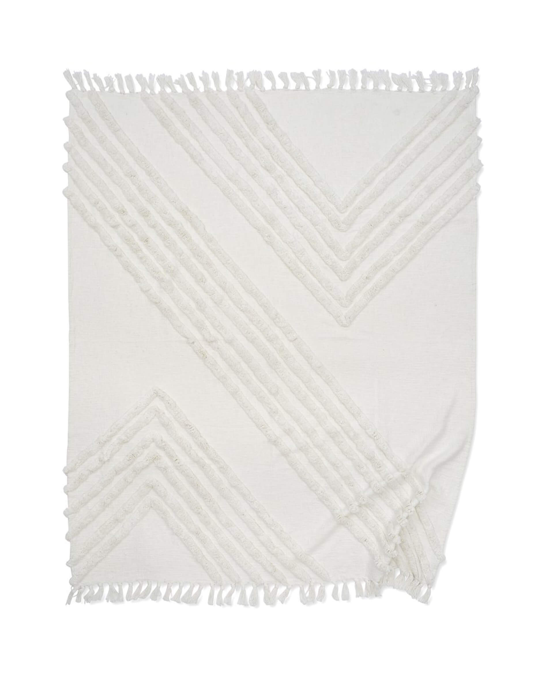 Edge pläd vit OUTLET