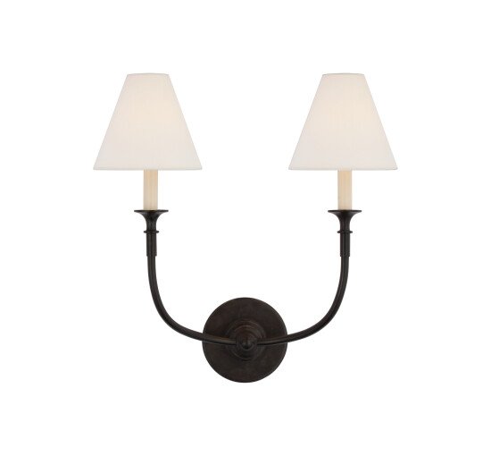 Aged Iron - Piaf Double Sconce Black