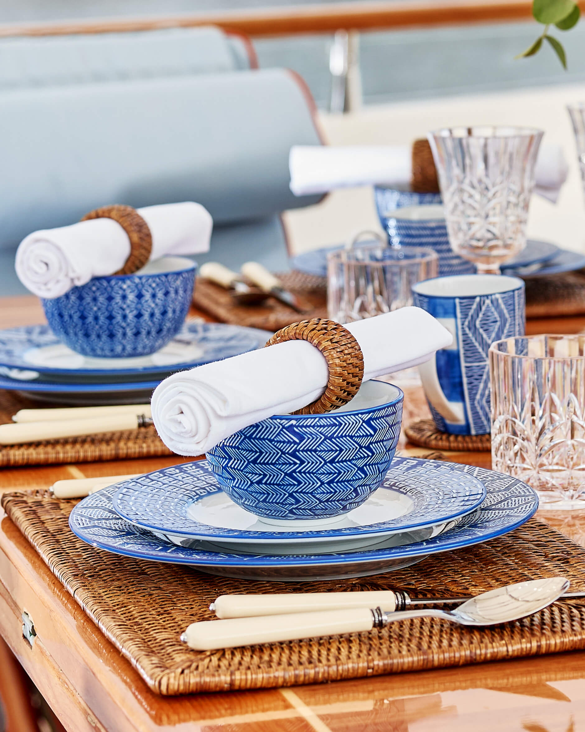 Capri Azzurra Bowls Blue/White 6-pack