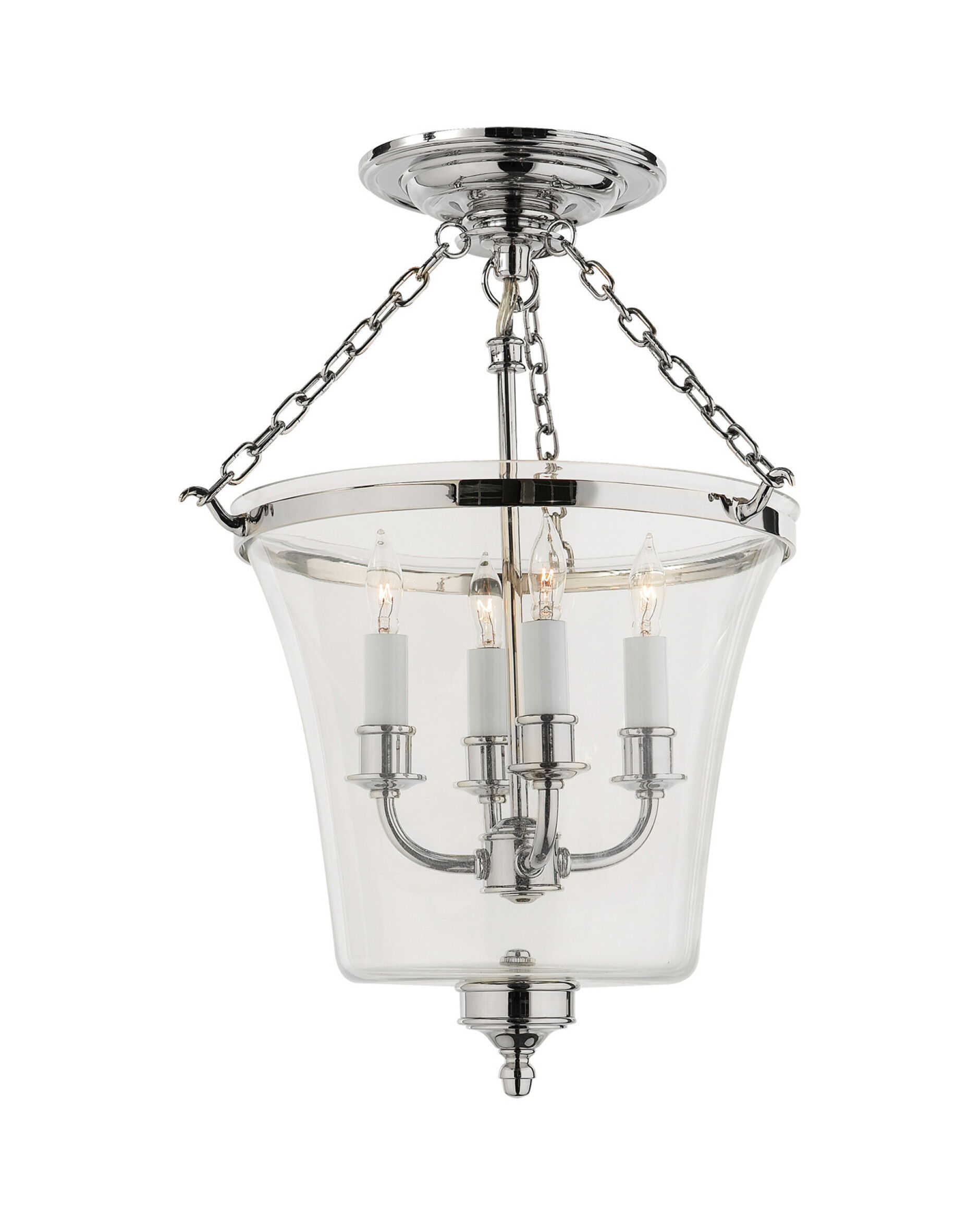 Sussex Bell Jar taklampa nickel