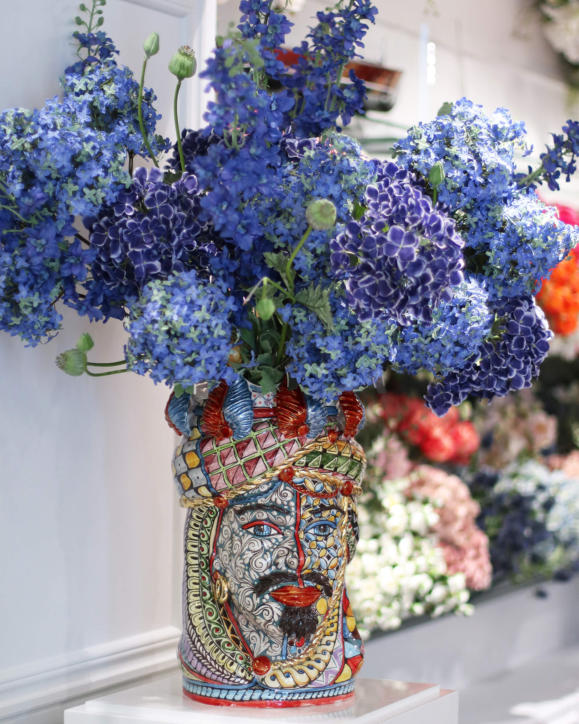 Testa di Moro uomo rosso rubino