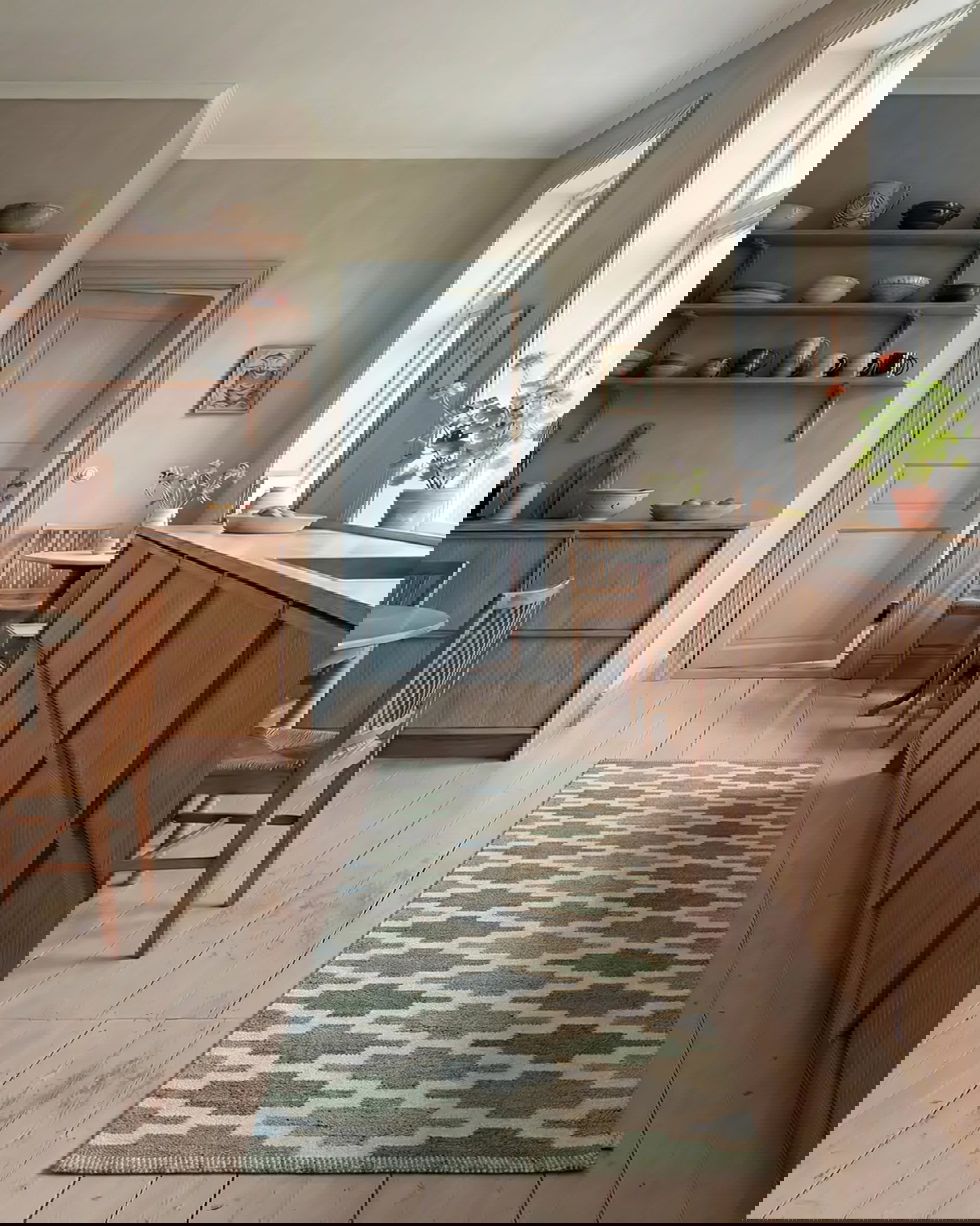 Teppich Korsnäs Blaugrün