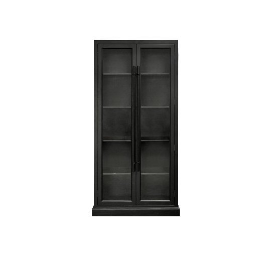 Black - Narbonne Glass Cabinet Dark Brown