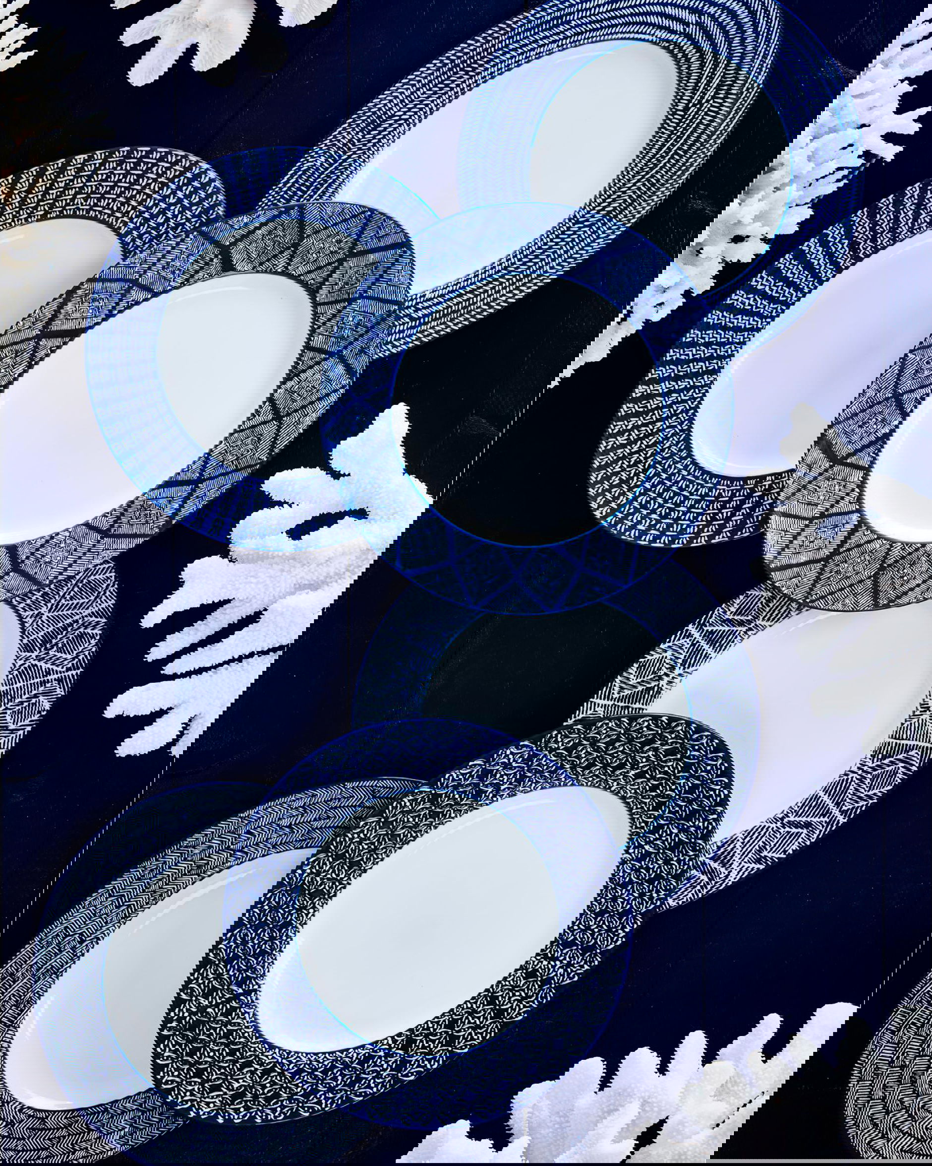 Capri Azzurra tallrikar blå/vit 6-pack