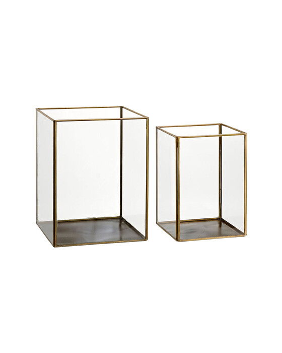 Lausanne Lantern Antique Brass Set Of 2