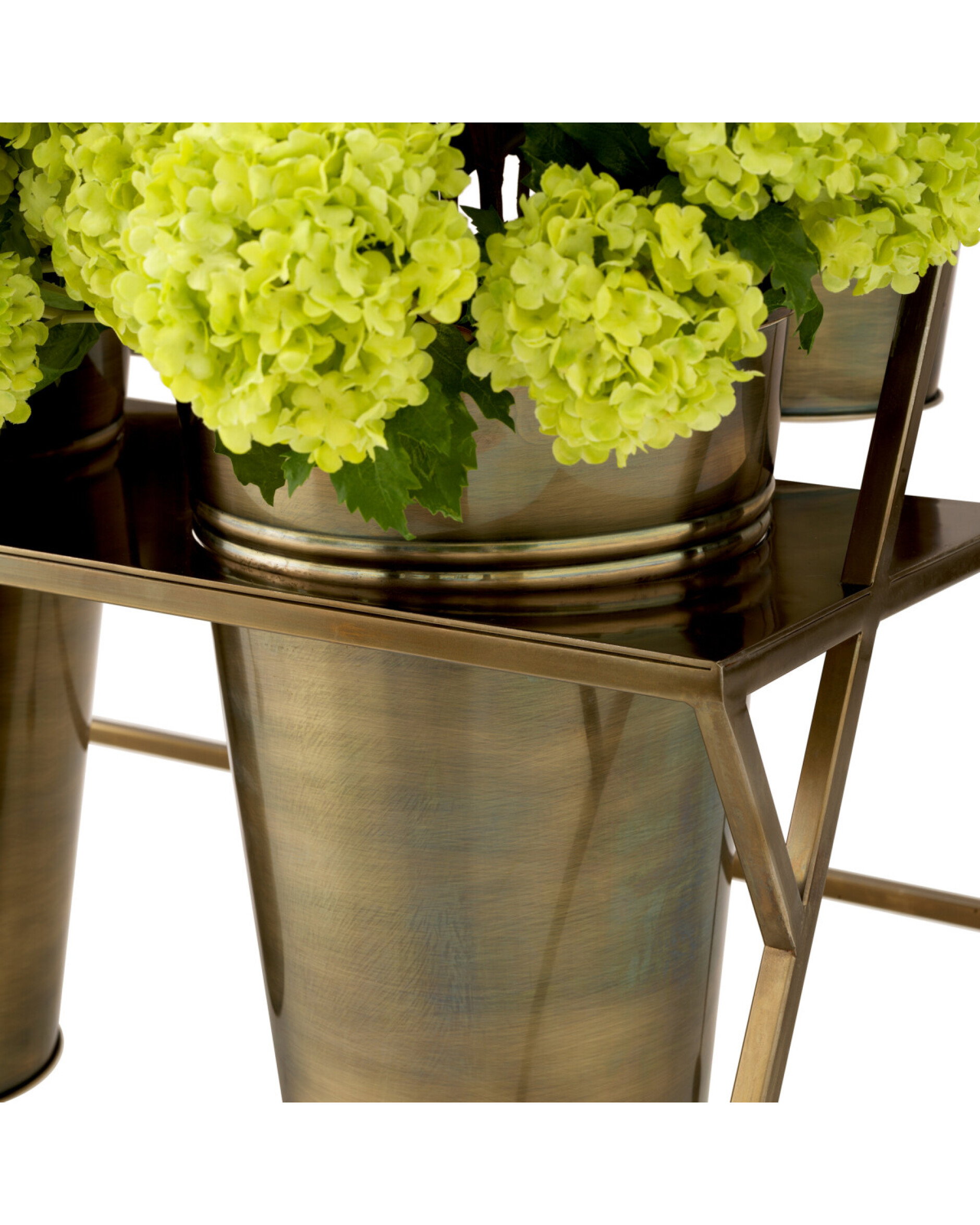 Maison des Fleurs flower stand antique brass