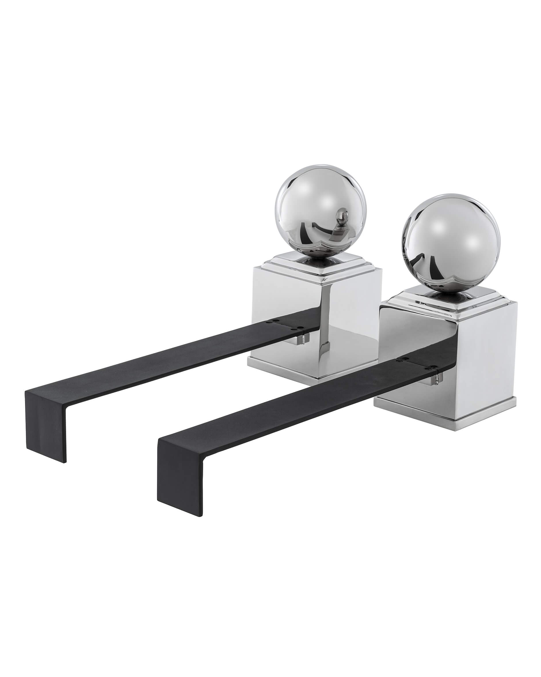 Viviers andiron nickel 2-pack