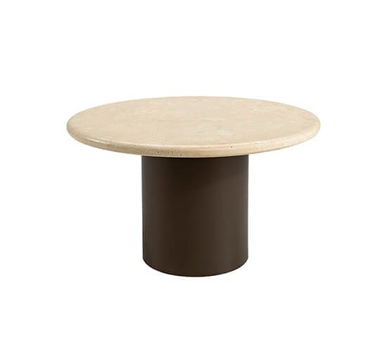 Ø70 - Calais coffee table travertine/dark brown