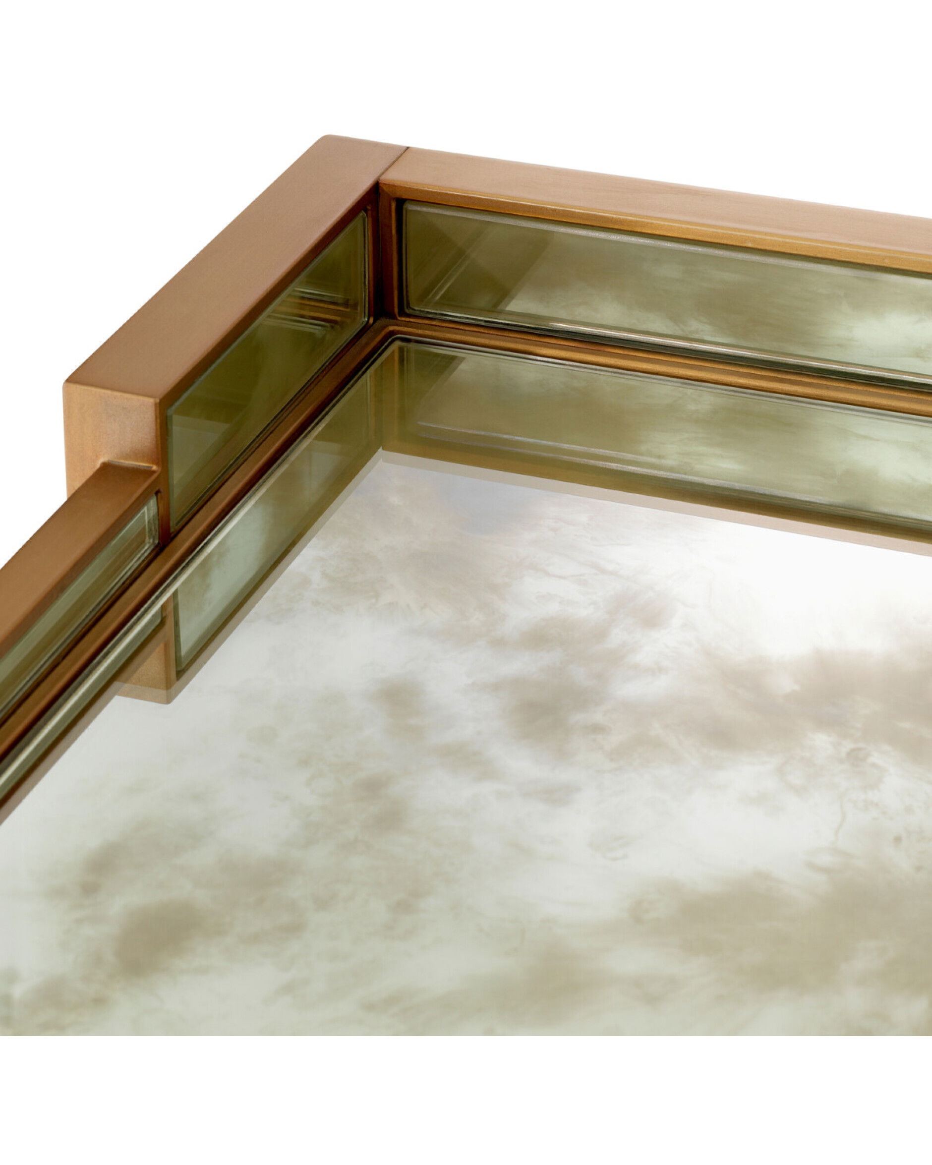 Nottingham nachtkastje spiegelglas/geborsteld messing