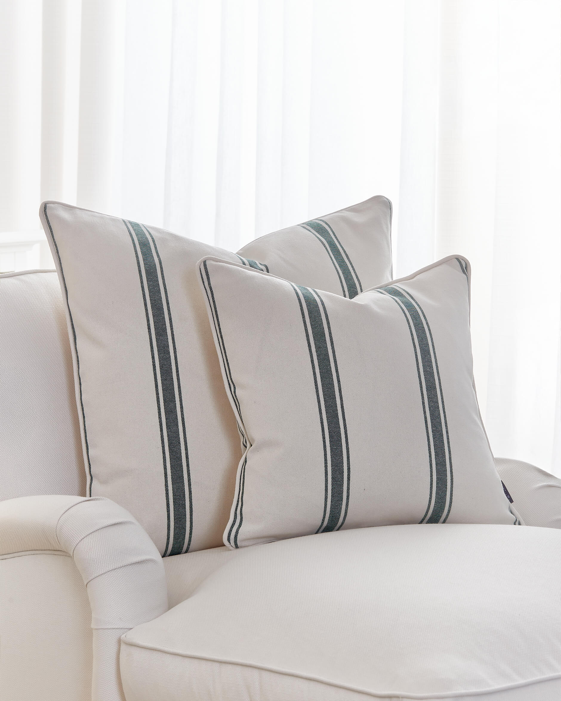 Shannon kuddfodral grön/vit