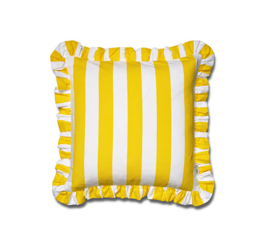 Ruffle Stripes pudebetraek gul