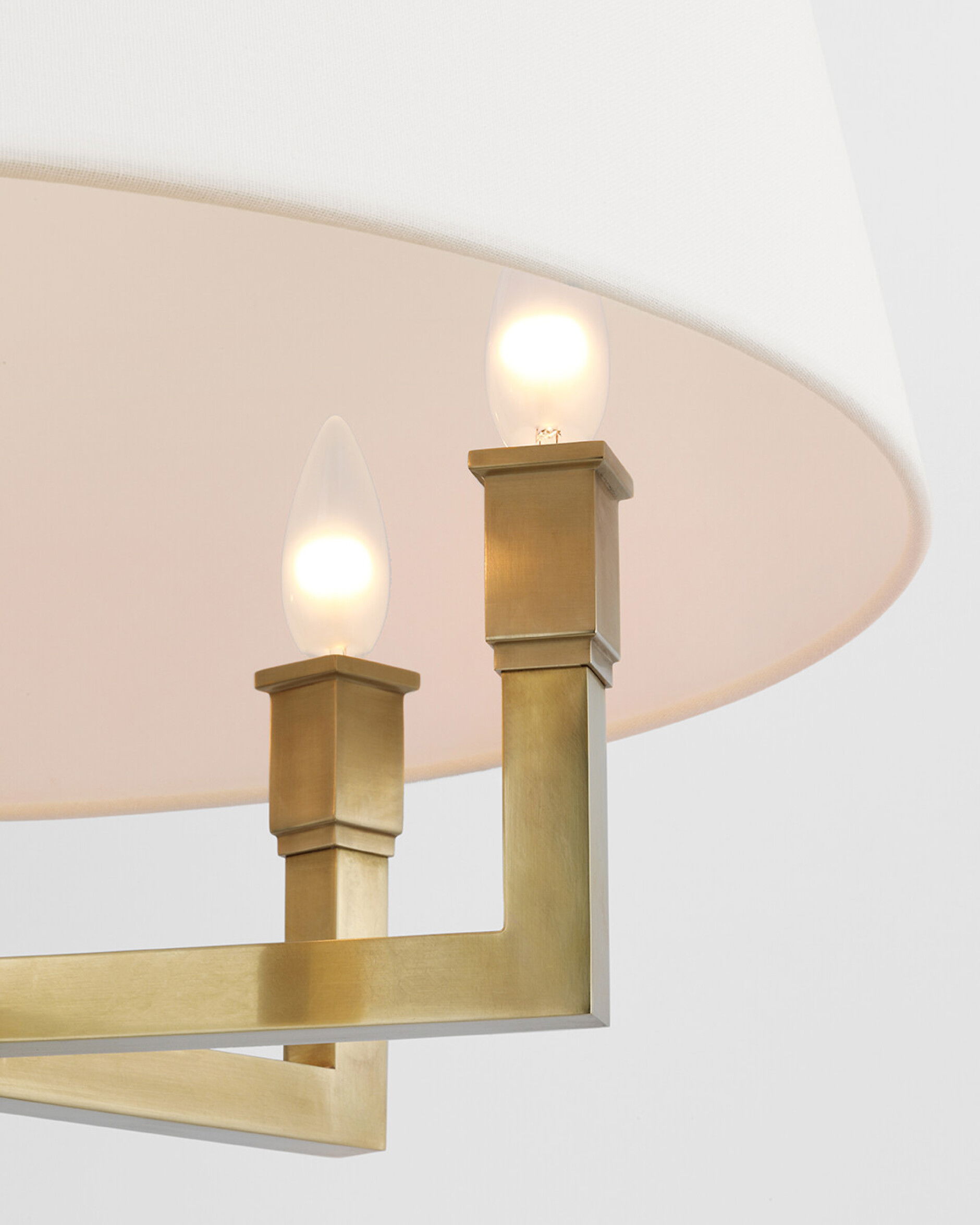 Square Tube Hanging Shade Antique Brass