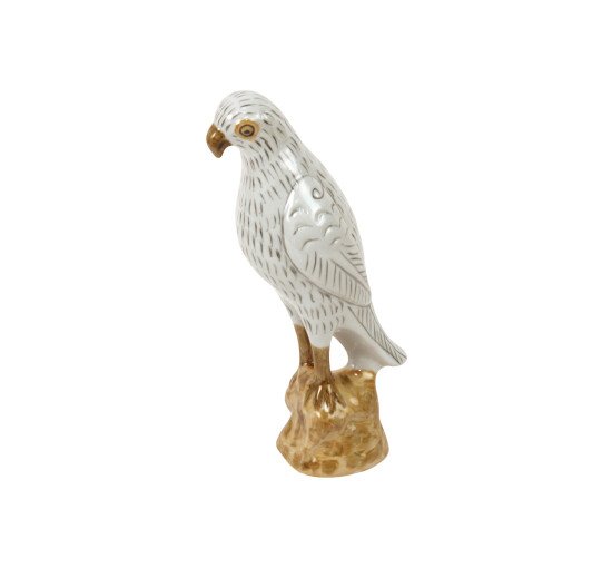 White - Parrot figurine turquoise
