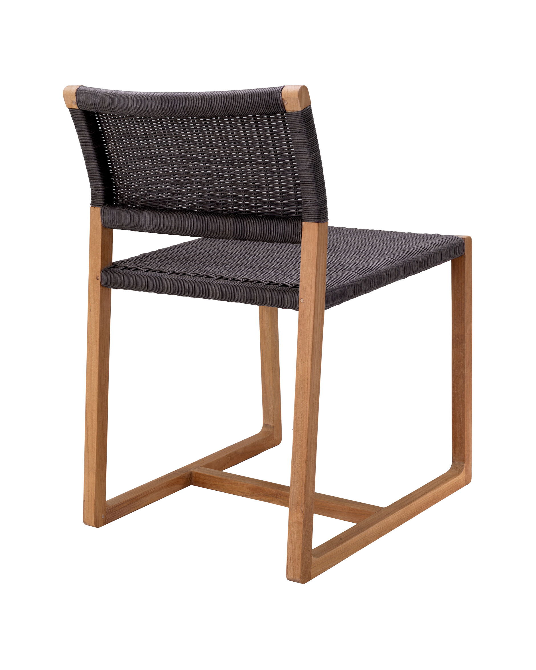 Griffin matstol natural teak black weave