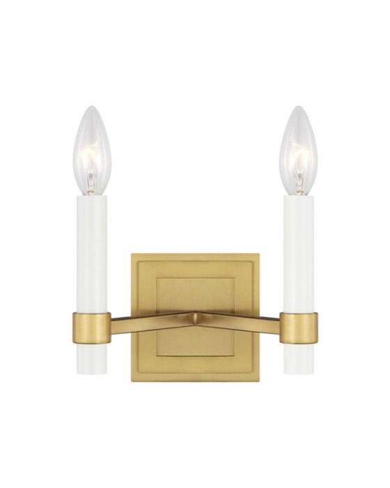 Marston vägglampa dubbel mässing