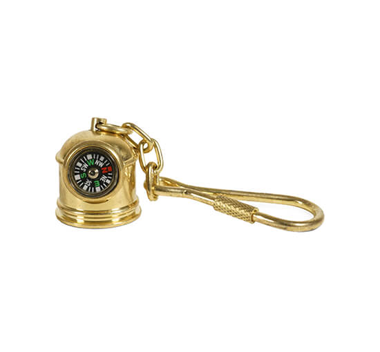Helmet Keychain Brass