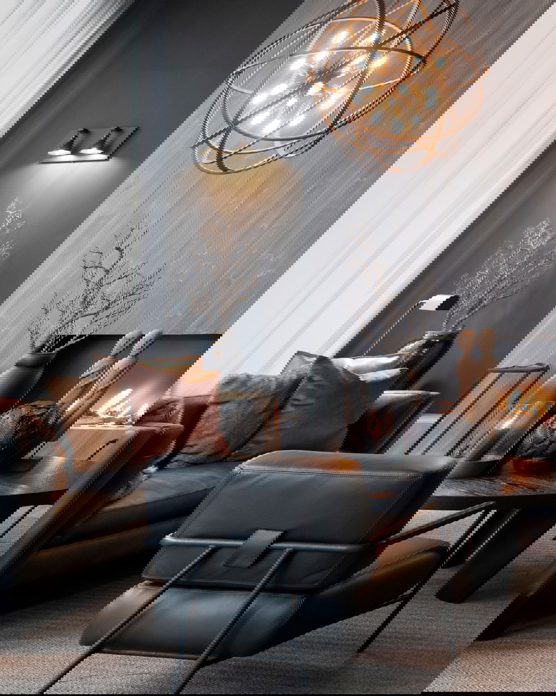 Sinclair fåtölj svart/taupe