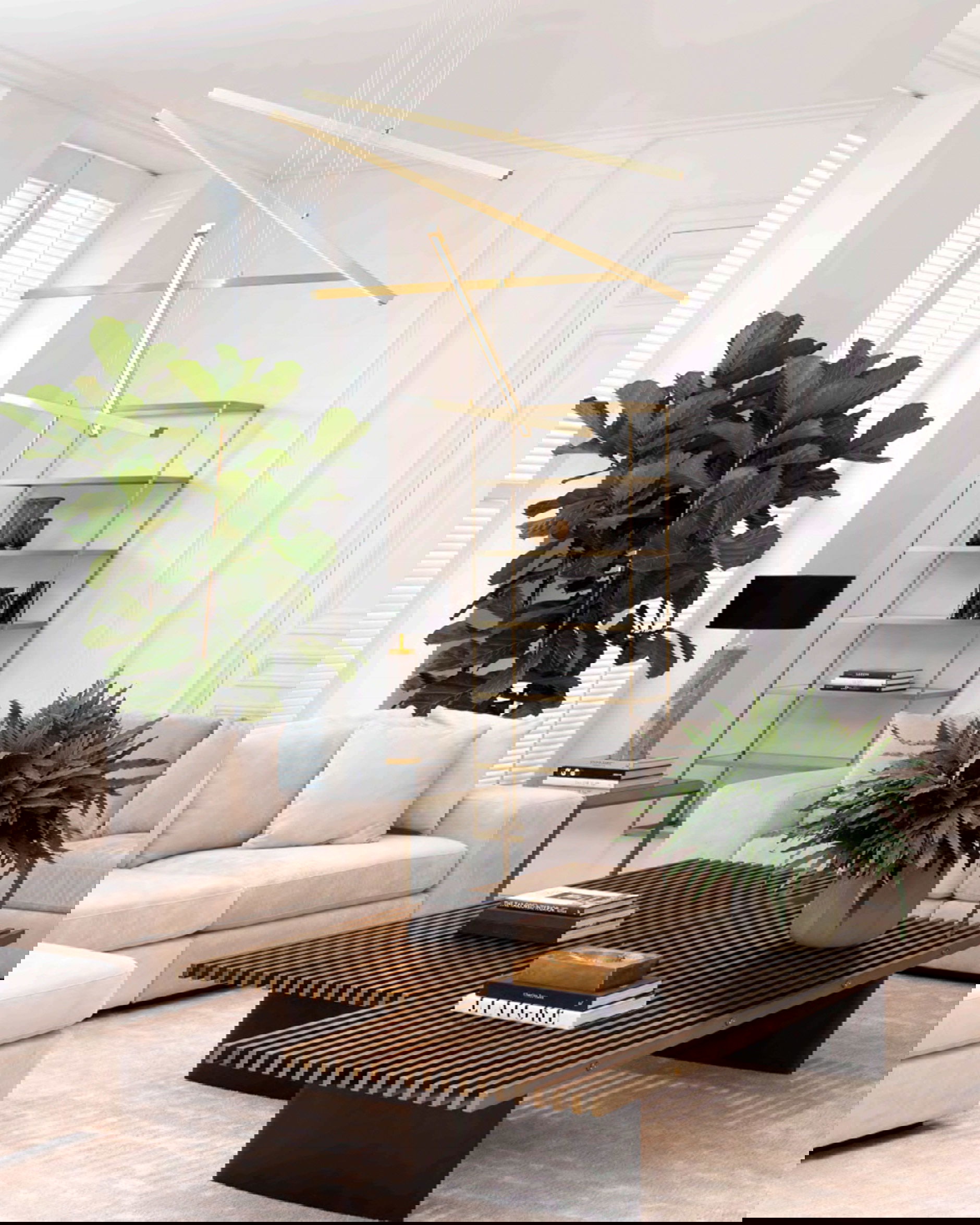 Kimpton taklampa mässing