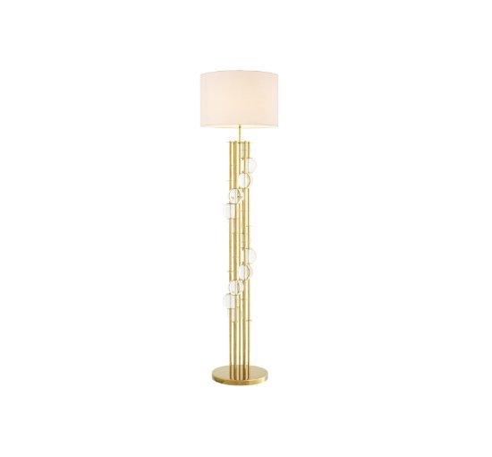 Gold/white shade - Lorenzo floor lamp gold white