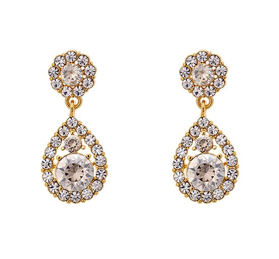 Crystal / Gold - Petite Sofia Earrings Crystal