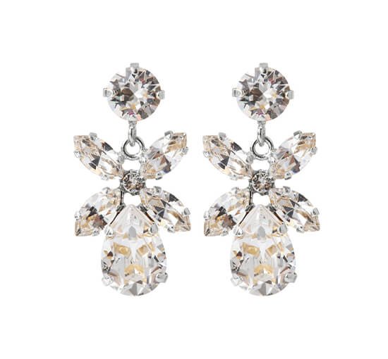 Crystal - Mini Dione Earrings Silk Rhodium
