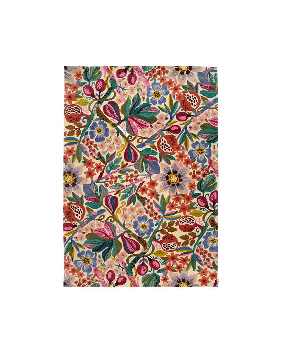 Pomegranate tæppe hvid multi