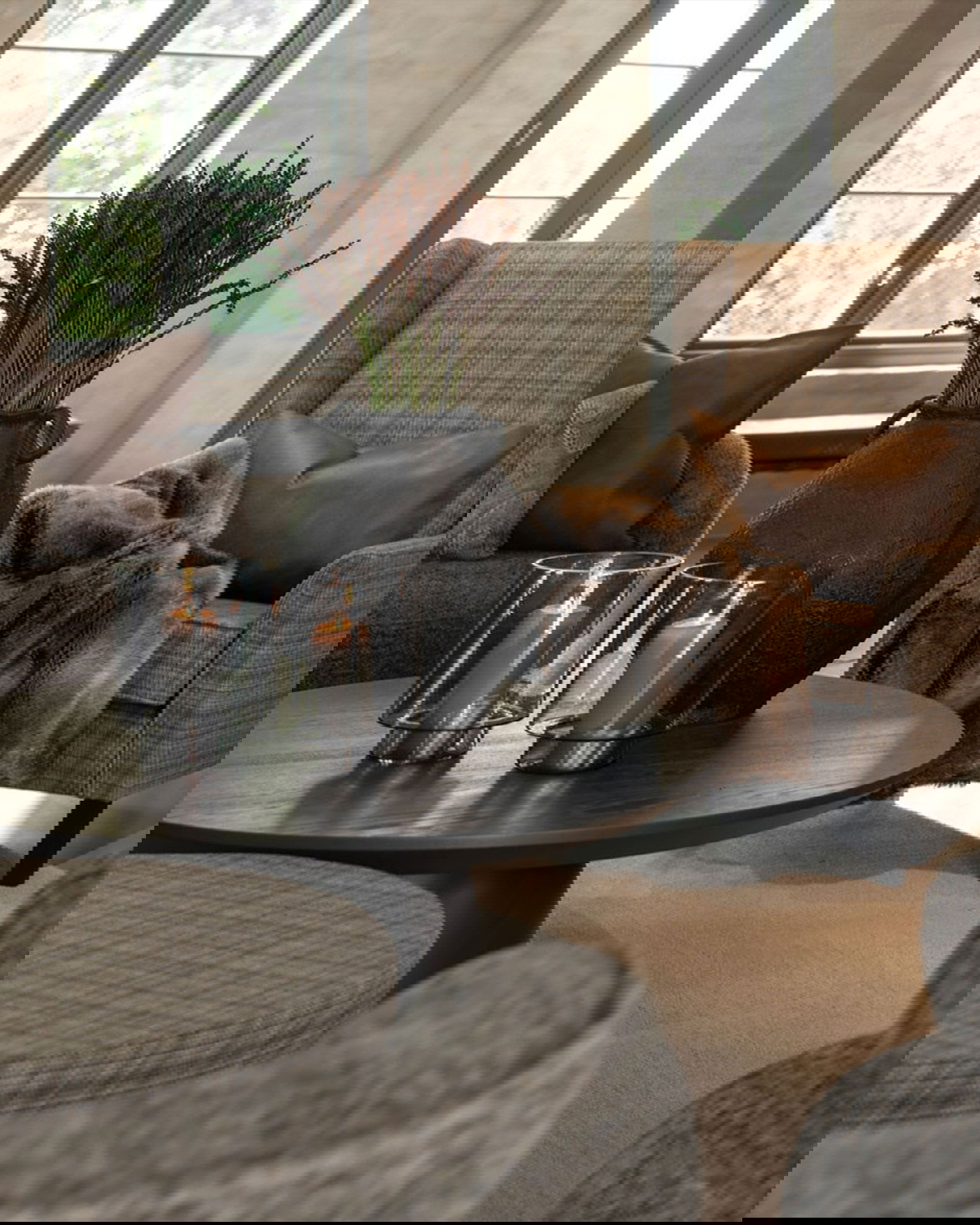 Reef candle holder smoke grey