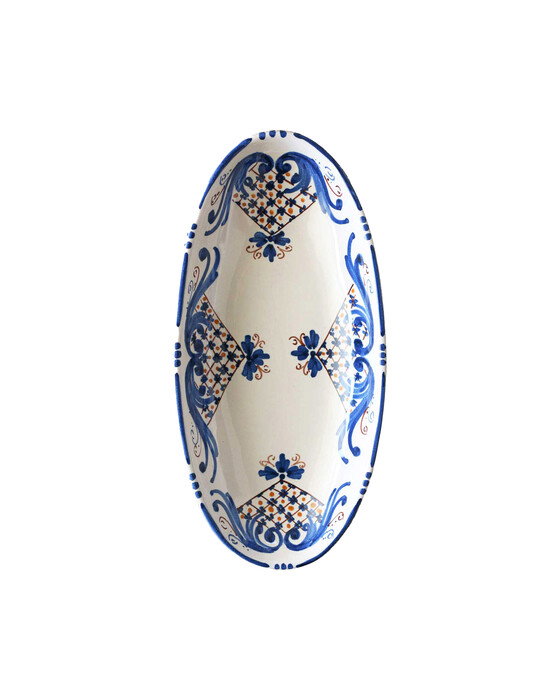 Fontane Bianche serveerschaal wit/blauw