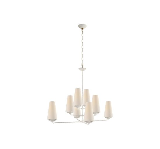 White - Fontaine Large Offset Chandelier White