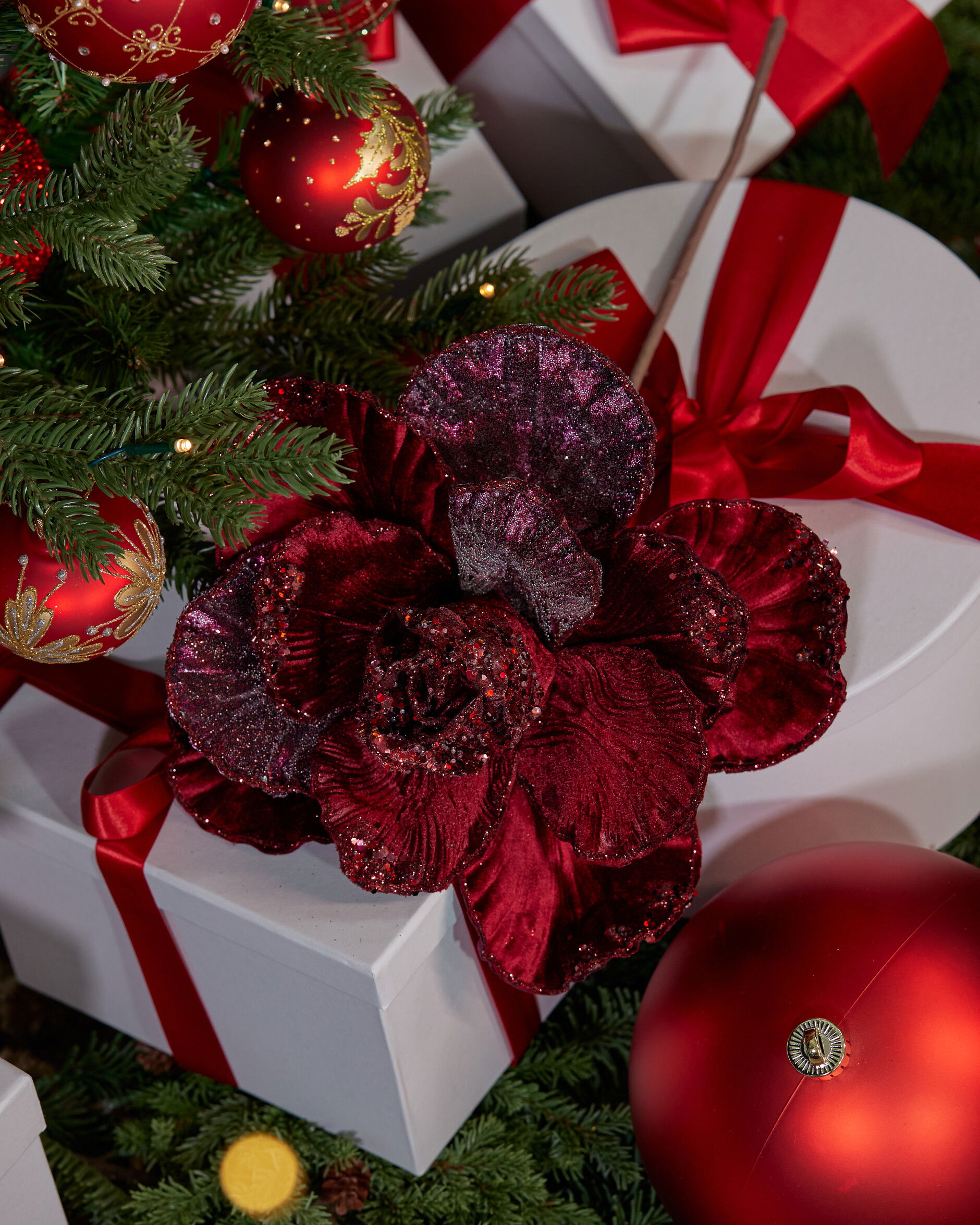 Rose Decorative Branch Burgundy