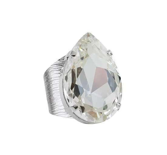 Rhodium - Perfect Drop ring crystal rhodium