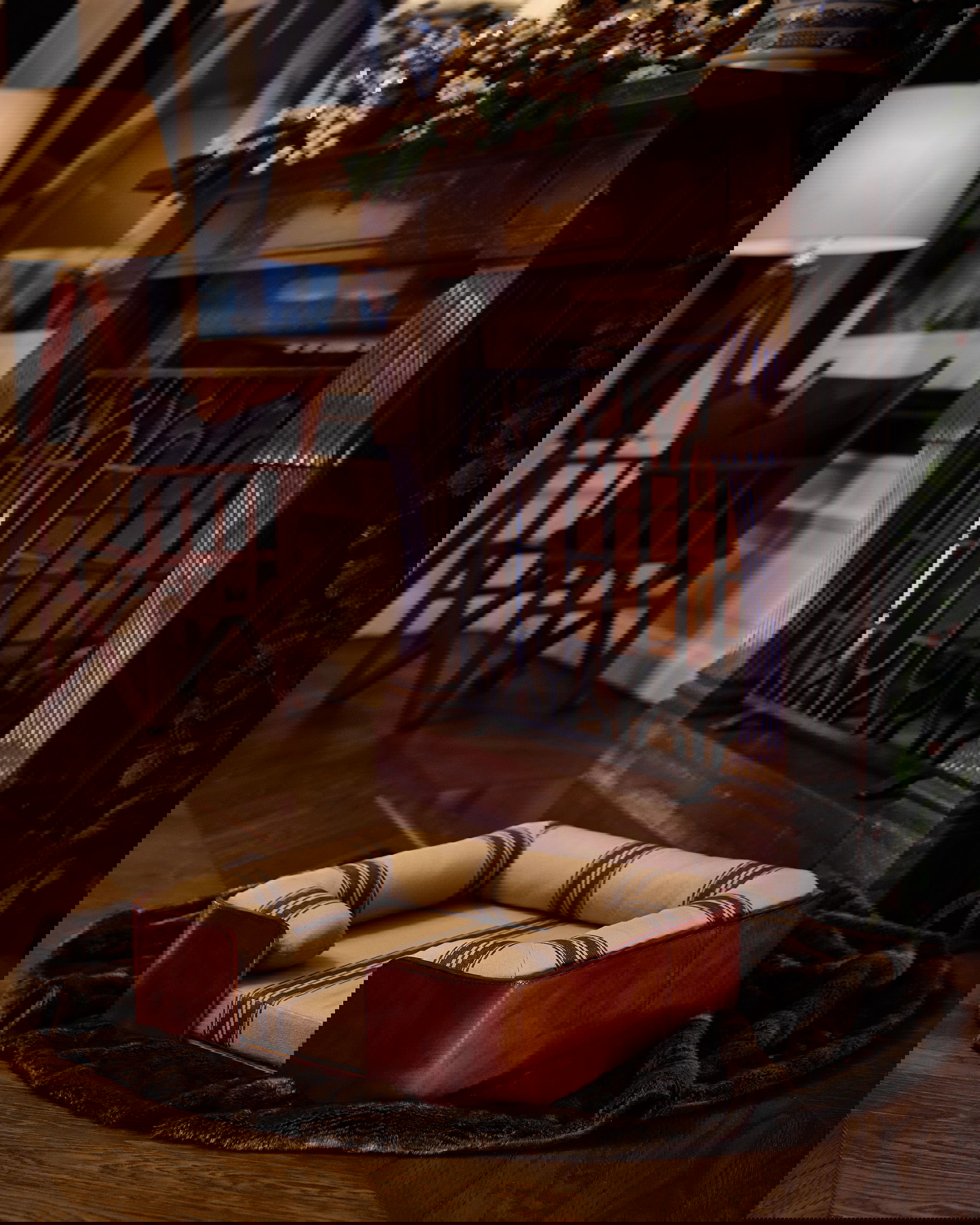 Kensington Dog Bed Boathouse Ticking