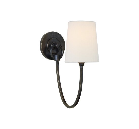 Bronze - Reed Single Sconce Polished Nickel/Linen