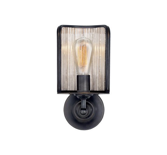 null - Rivington Shield Sconce Bronze/Antiqued Ribbed Mirror