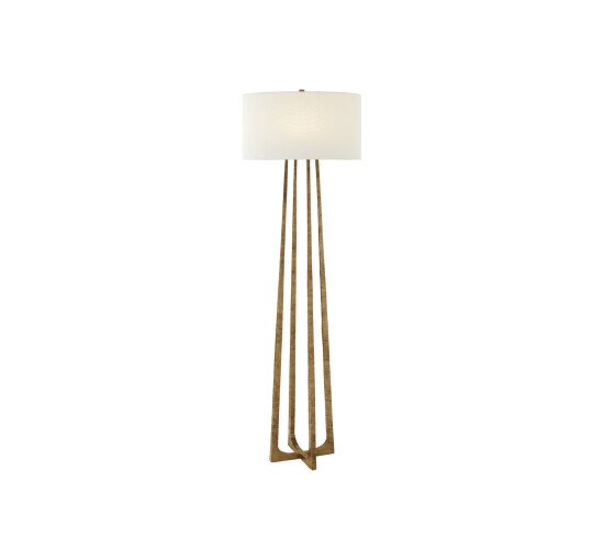 Linen - Scala Hand-Forged Floor Lamp Gilded Iron/Natural Large