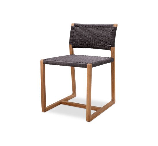 Griffin Dining Chair Natural Teak Black Weave