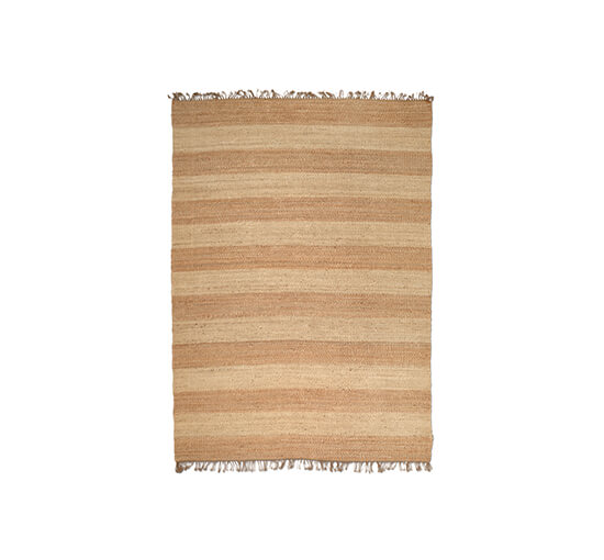 Stripe jute teppich nature