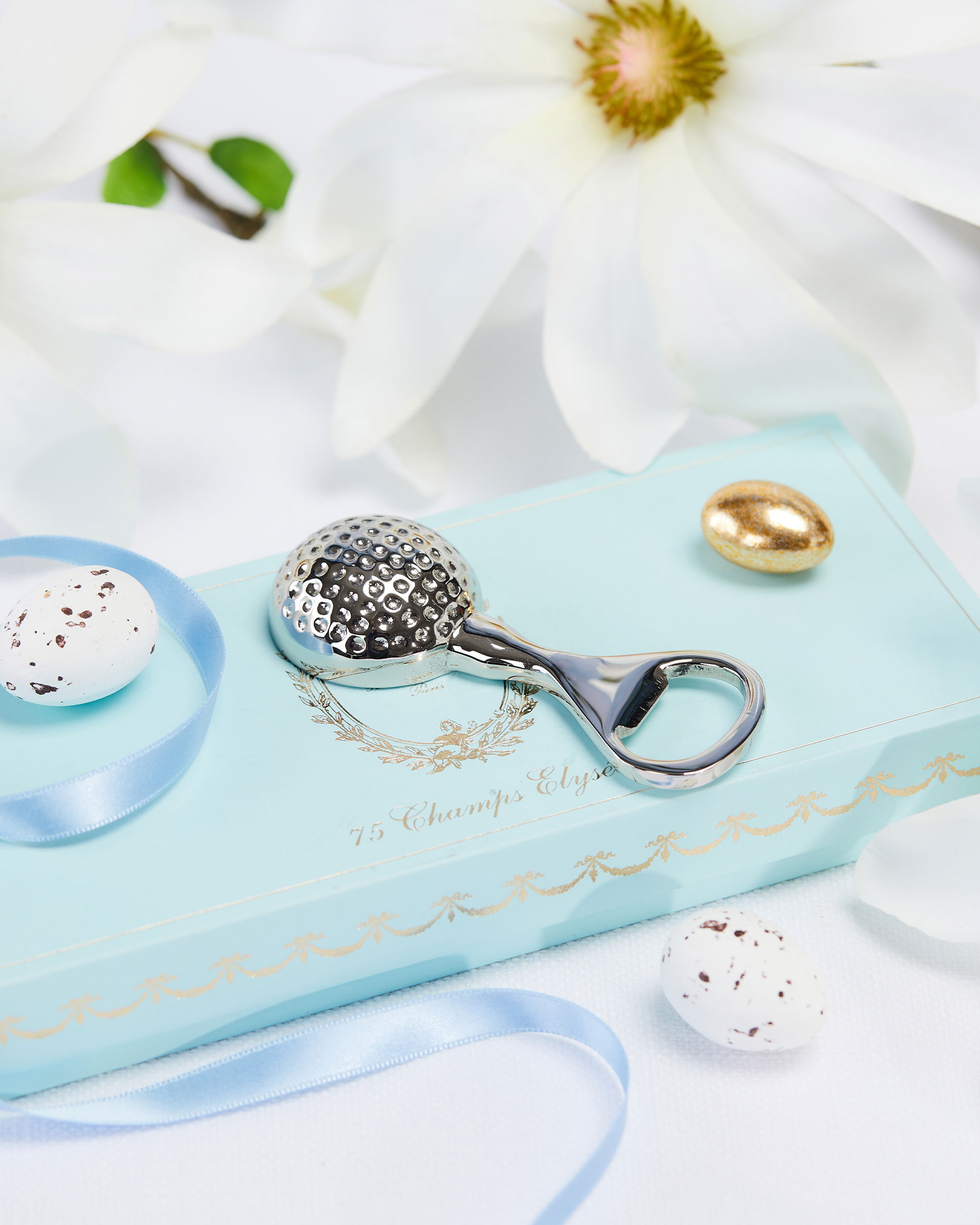 Golf Ball Bottle Opener Silver