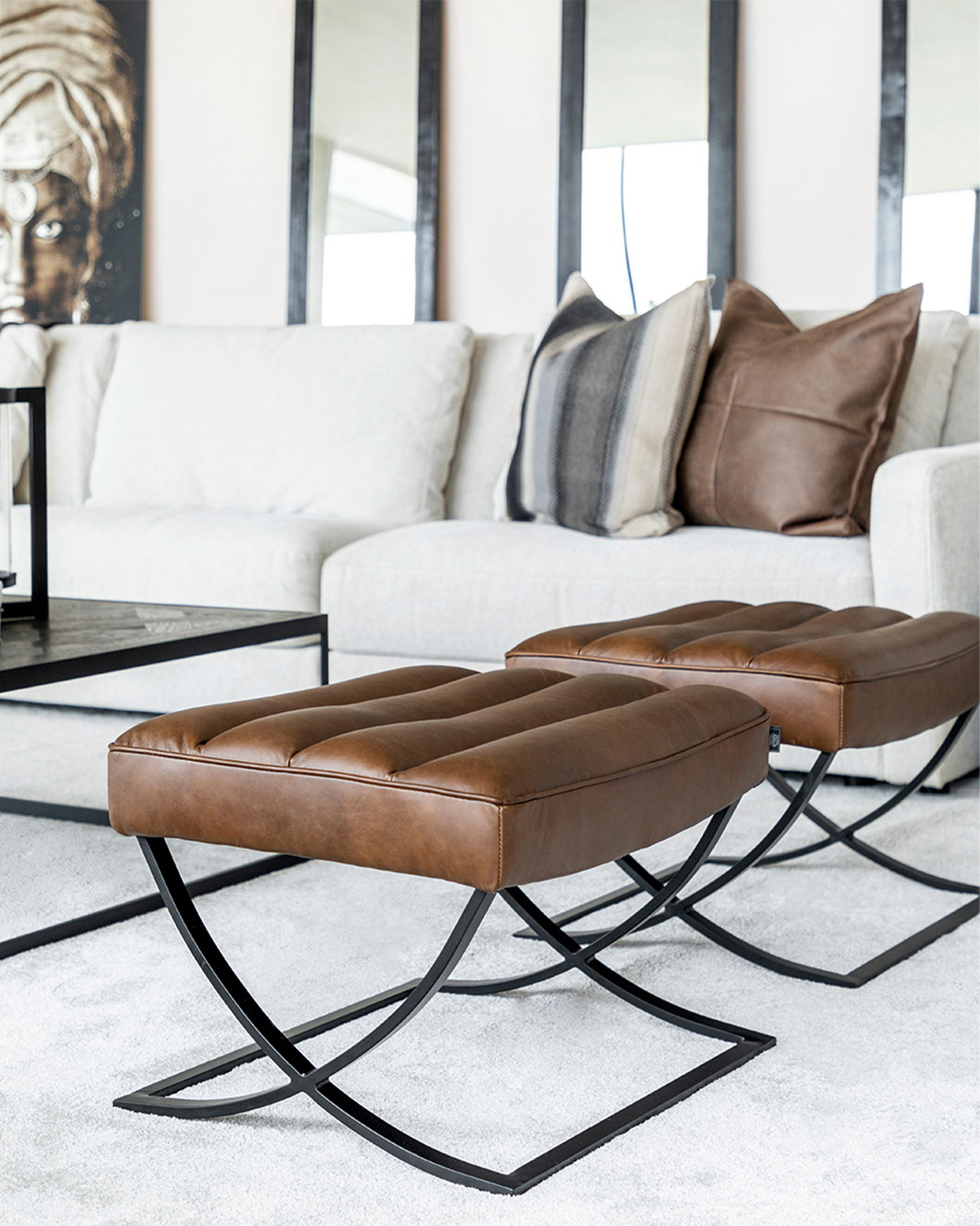 Brooks Ottoman Chocolate Brown