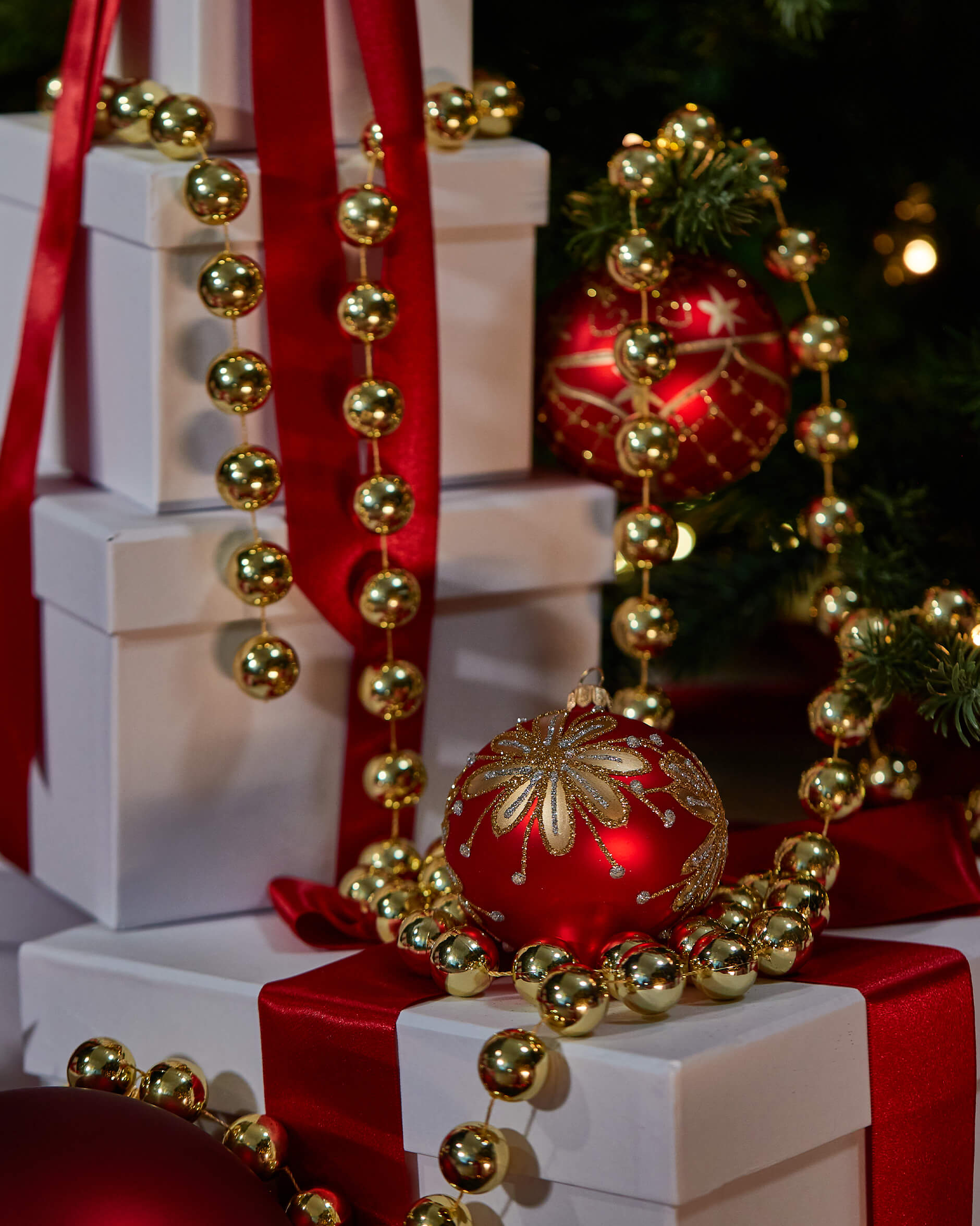 Pärlgirlang guld 270cm