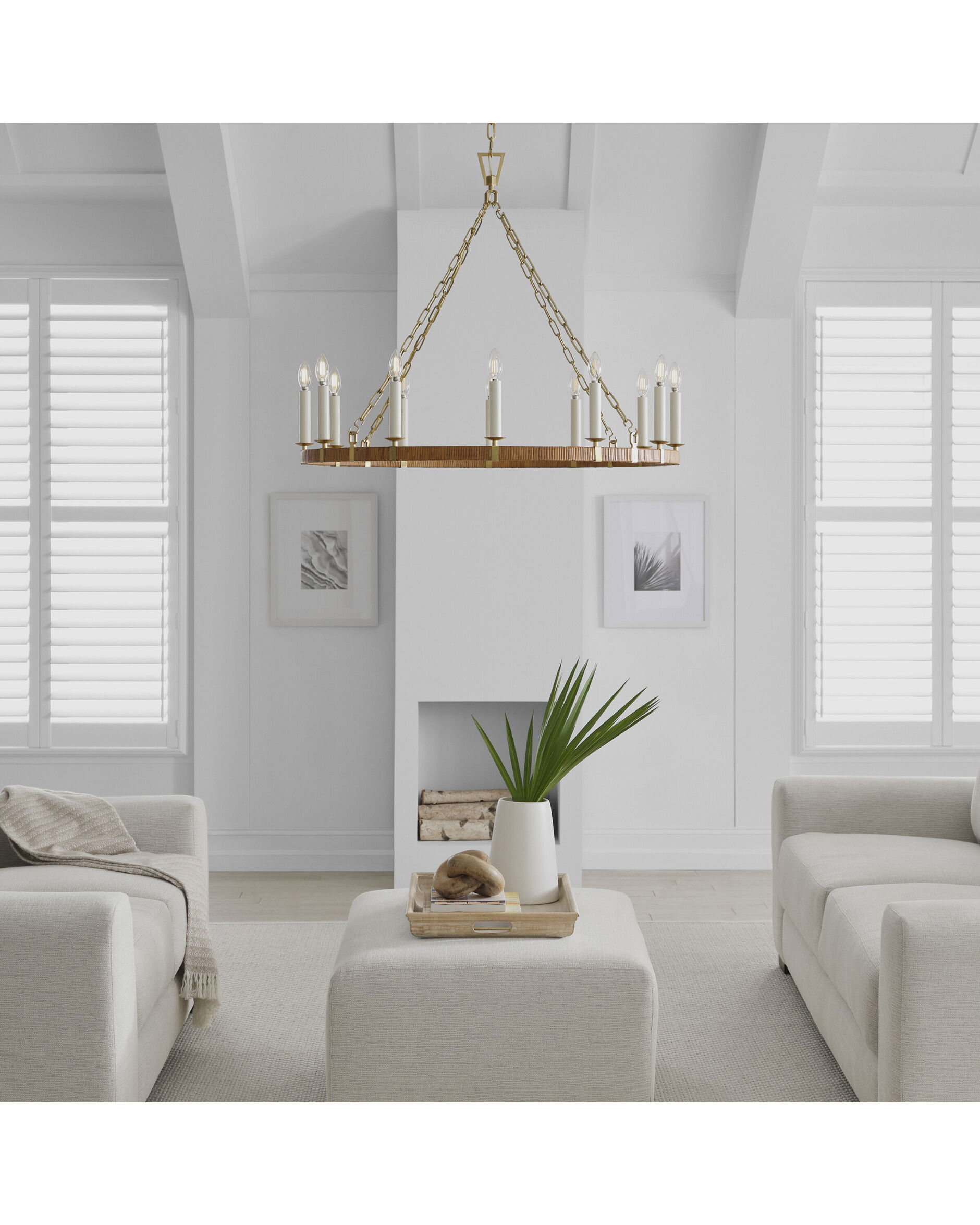 Darlana wrapped taklampa rund mässing L