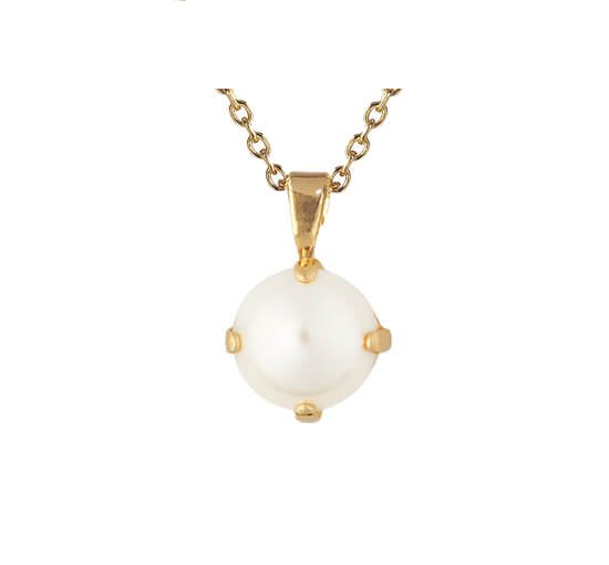 Guld - Classic Petite halsband pearl rhodium