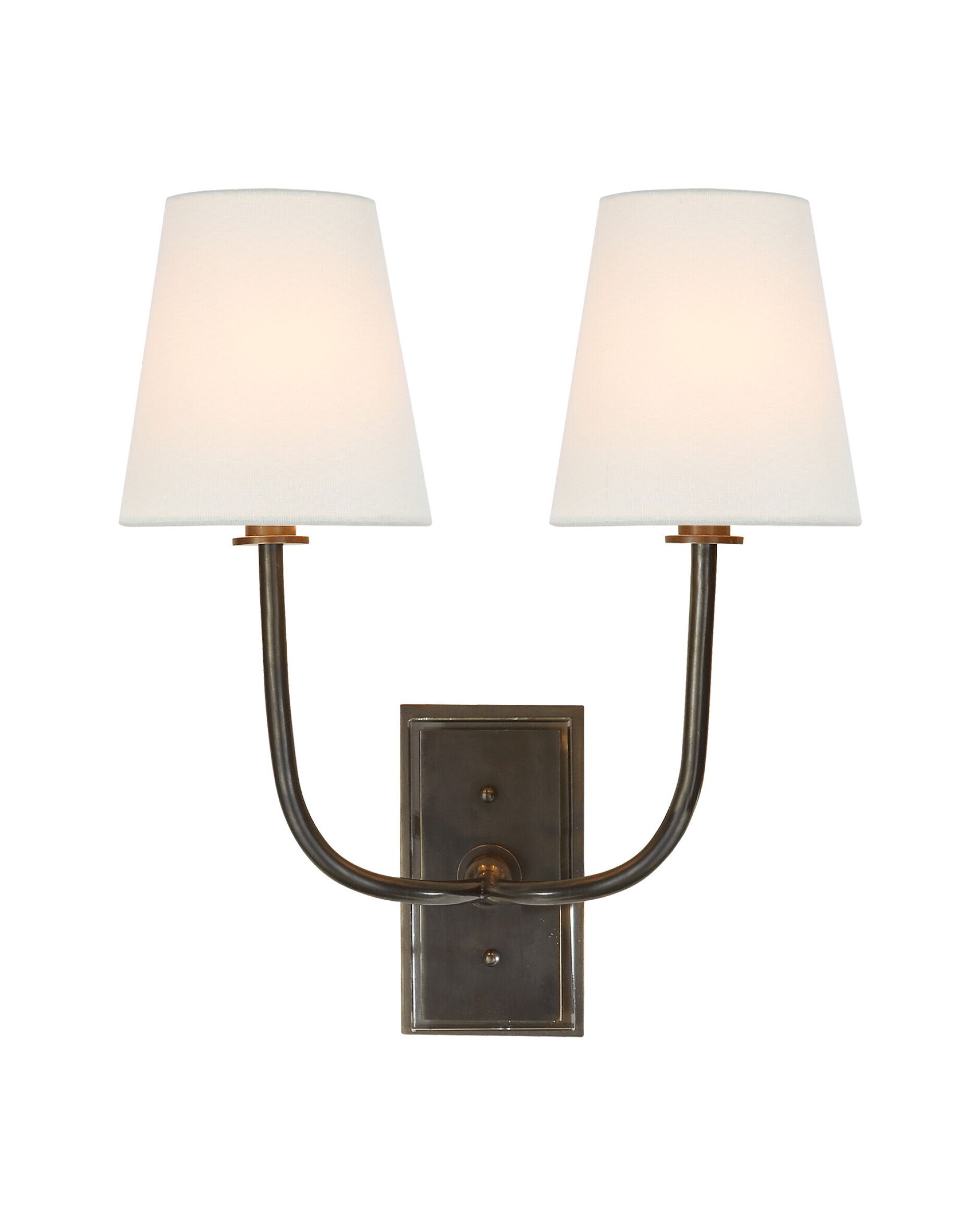 Hulton vägglampa dubbel brons