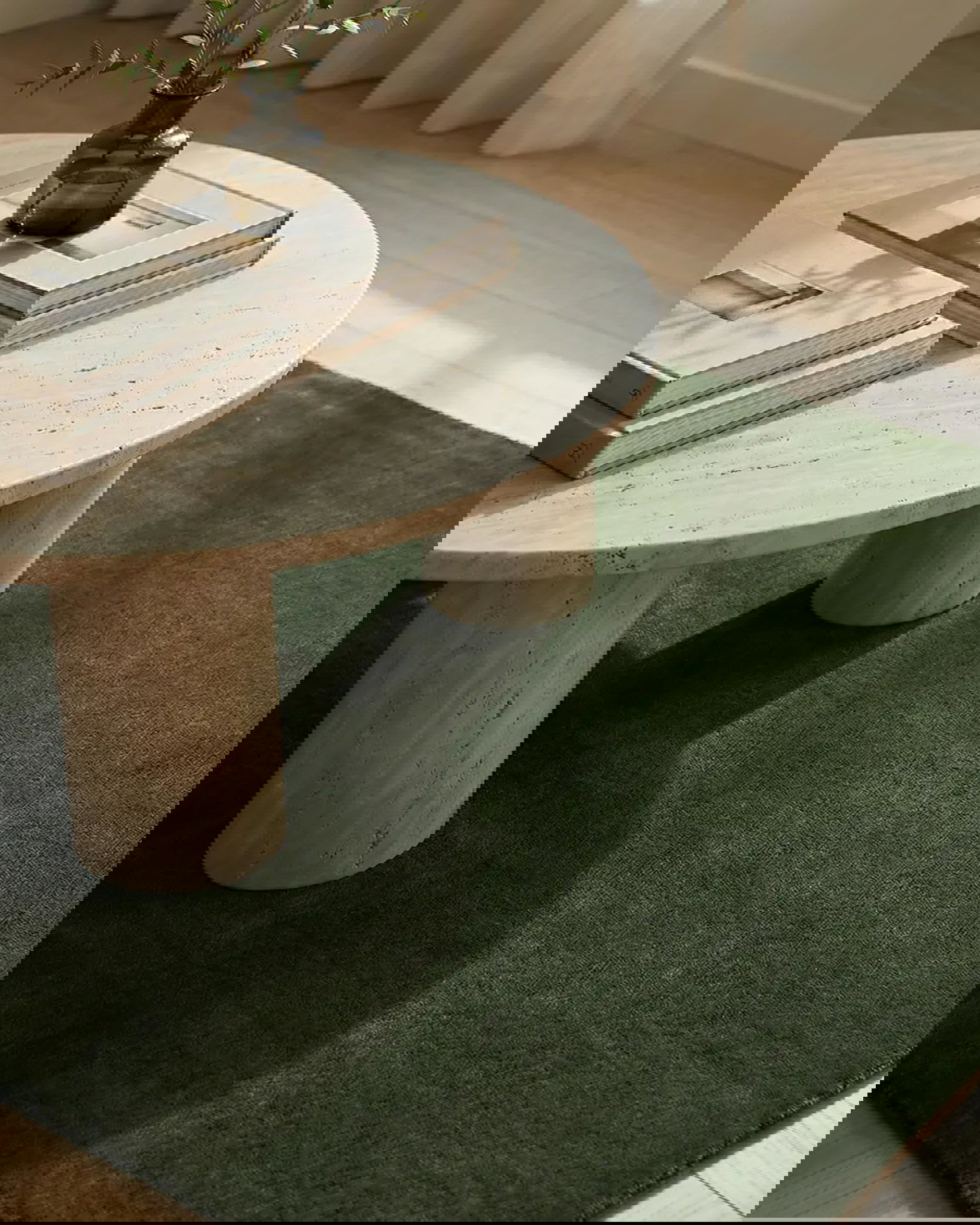 Solid vloerkleed forest green