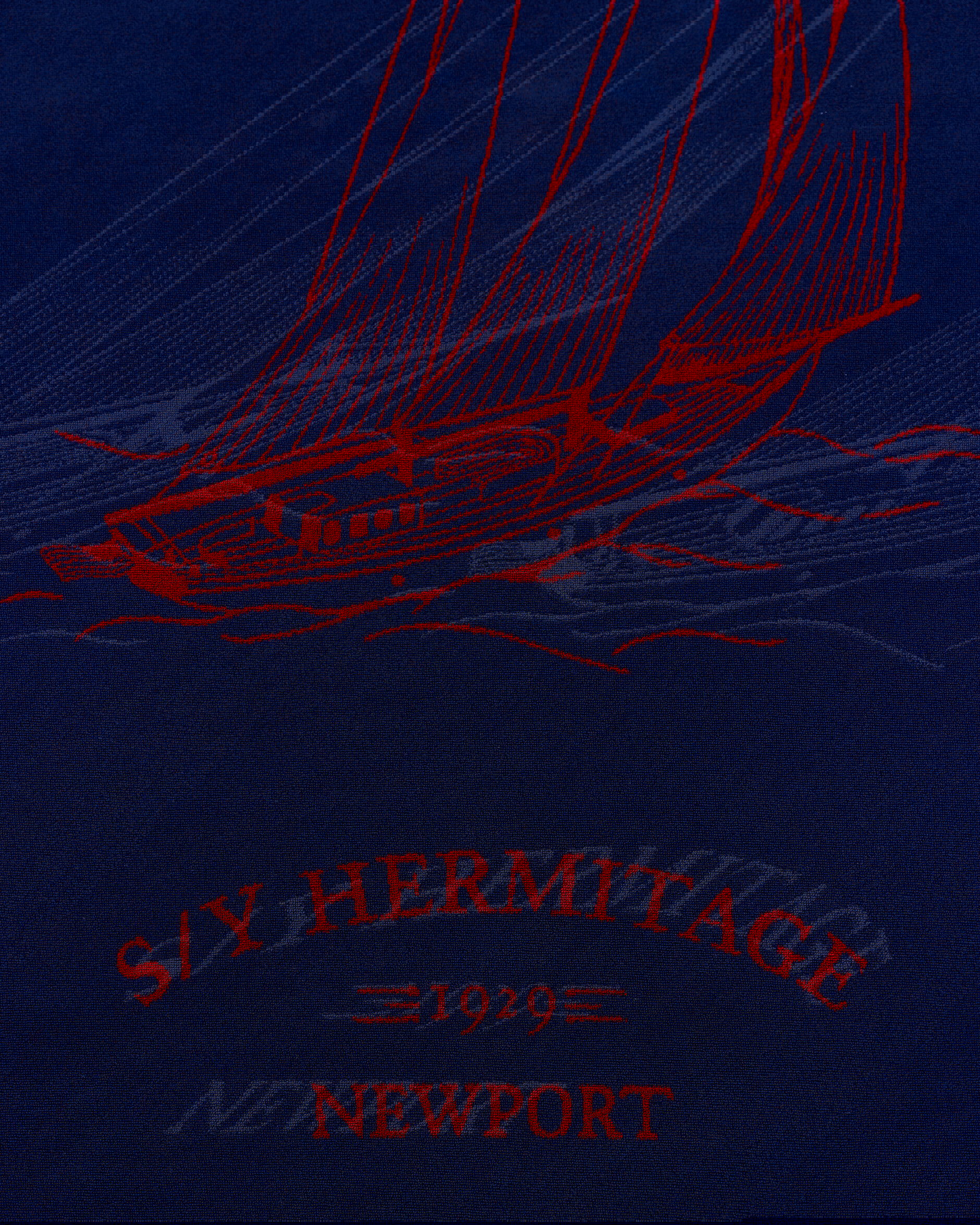 Hermitage strandhandduk blå/röd