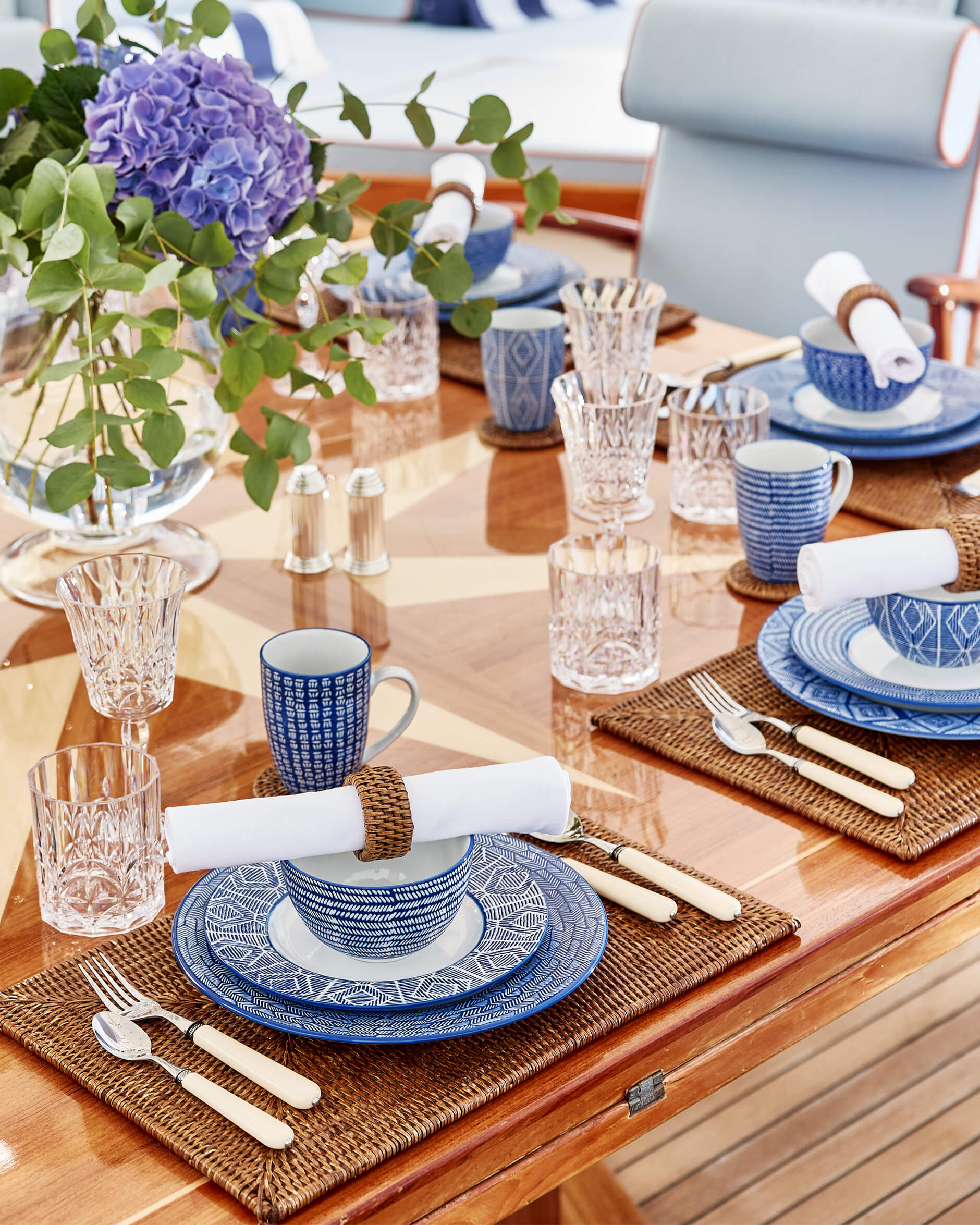 Capri Azzurra tallrikar blå/vit 6-pack