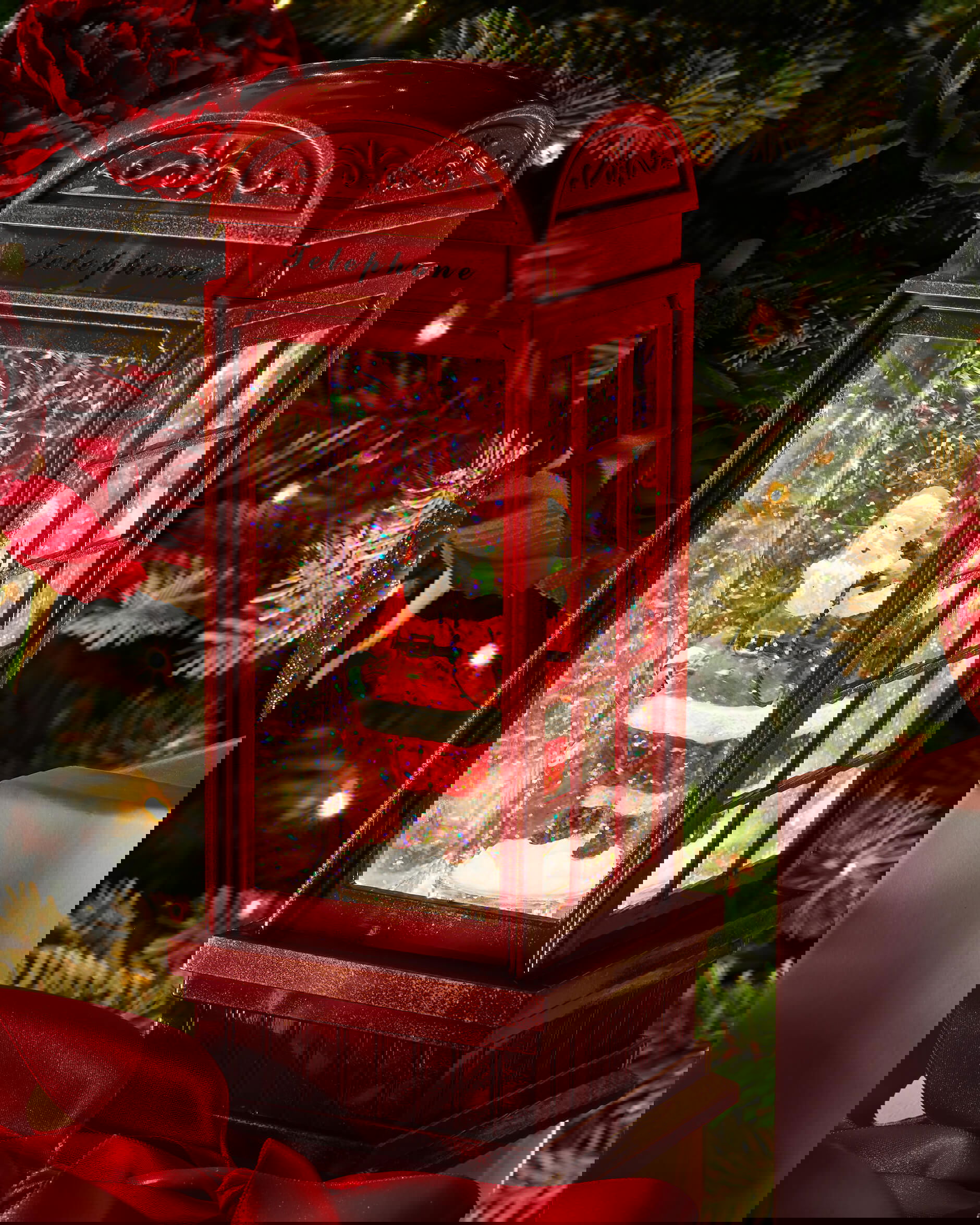 Landon telefonkiosk speldosa röd