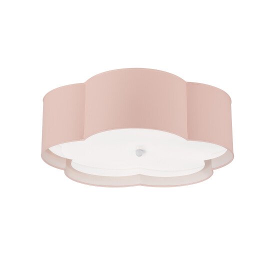 Pink/White - Bryce Flower Flush Mount Pink and White Large