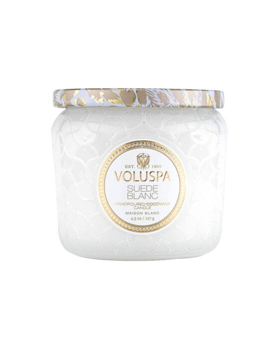 Suede Blanc duftlys petite jar