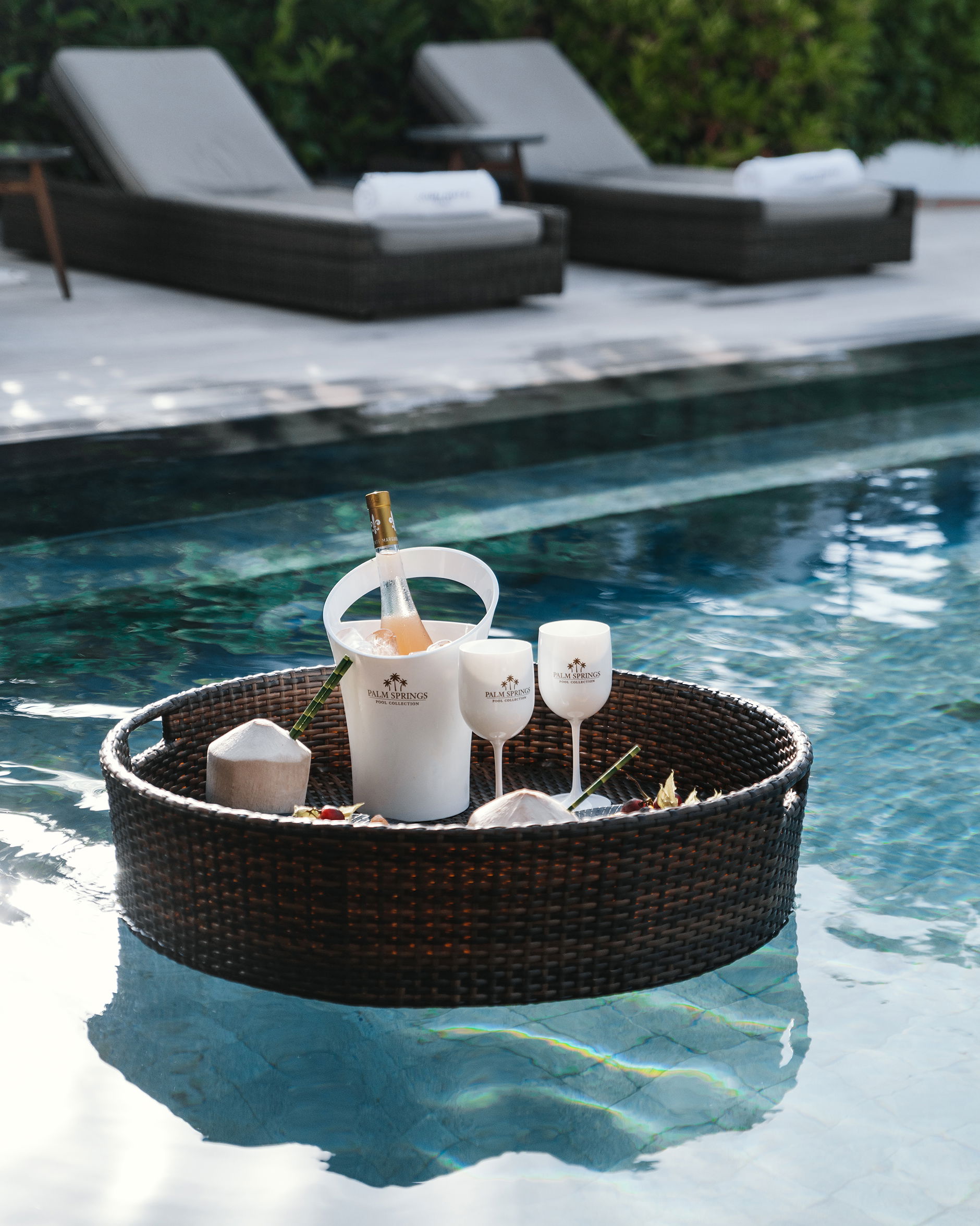 Flytande poolbricka rund